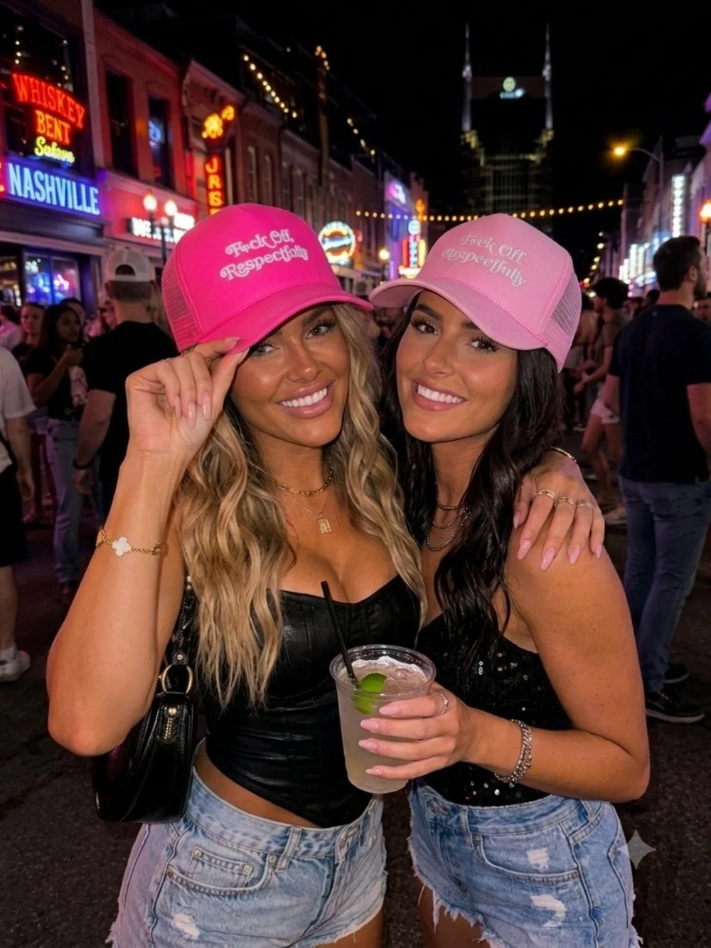 NWT Zenana "F*ck Off, Respectfully" Embroidered Mesh Trucker Hat - HOT PINK💗 - Picture 6 of 6